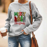 Merry and Bright Sweatshirts Christmas Leisure Long Sleeve Crew Neck Sweater