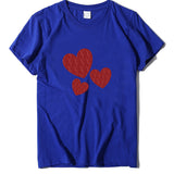 Valentine's Day T Shirt Large Size T-shirt Short Sleeve Red Heart Printing Summer