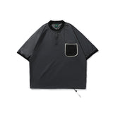 Men T Shitrs Pocket Contrast Color Baseball