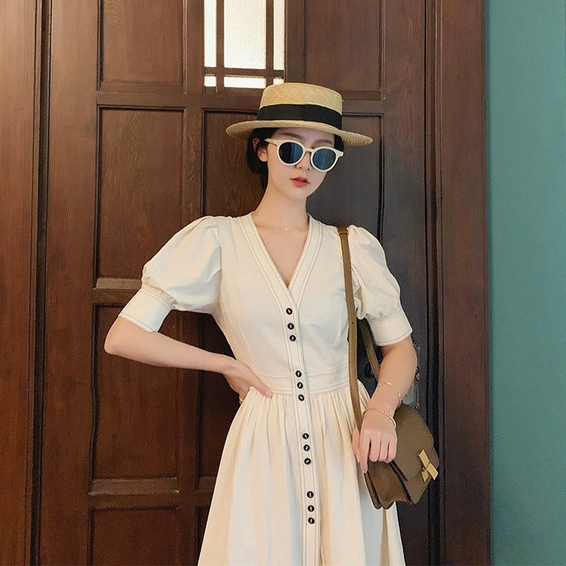 Gloria Vanderbilt Advanced Short-Sleeved Dress Design Sense Niche