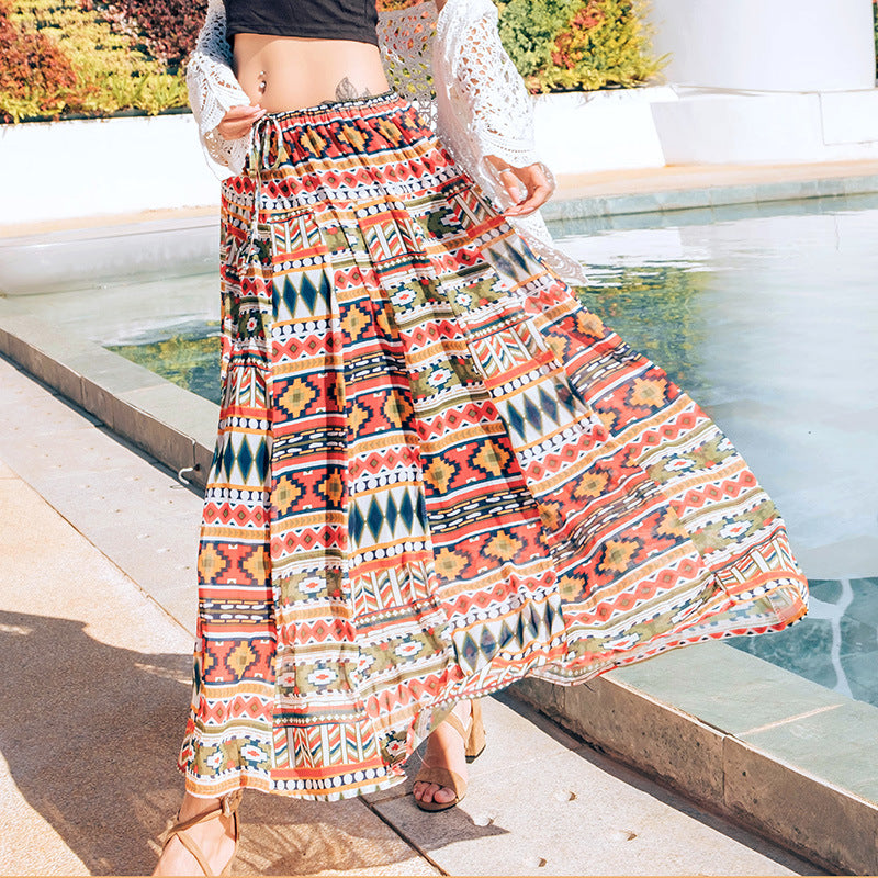 Coachella Music Festival Outfits Floral Skirt Summer Seaside Vacation Style Beach Dress