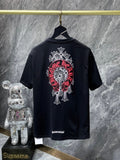 CHH Chrome Hearts T Shirt Phantom Cross Group Red Horseshoe Short Sleeve