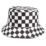Bucket Hat Fishing Cap Cotton Print Fisherman Hat Plaid Printed Pattern Fashion Sun Hat for Men and Women
