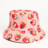 Bucket Hat Fishing Cap Cotton Print Fisherman Hat Cartoon Bucket Hat Female Printing Leaves Sunshade Sun Protection Hat