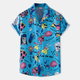 Camp Collar Shirt Broken Ruffled Short Sleeves Shirt