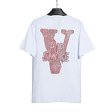 Vlone T Shirt Four Seasons Base Short Sleeve Vlone Palm Large V Printed Loose T-Shirt