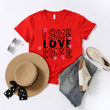 Valentine's Day T Shirts Couples Printed Loose Pullover Loose Short Sleeve T-shirt