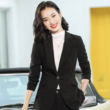 Interview Suit Women's Coffee Color Coat Women's Spring and Autumn Casual Suit