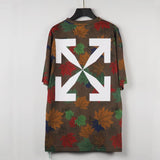 Off White T Shirt Cotton Camouflage Leaf Arrow Men'S Short Sleeve Shirt Men'S Clothing Owt