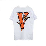 Vlone Large V Short Sleeve Splashed Ink Printing Simple Fog Men'S And Women'S Tshirt Tee Shirt
