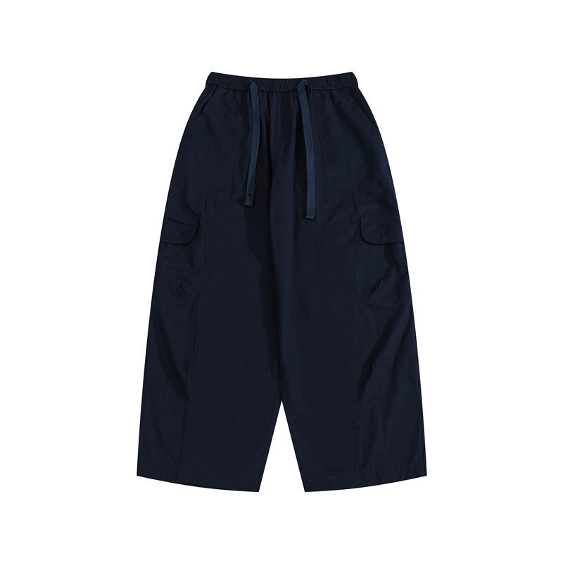 Man Fall Fall American Retro Solid Color Casual Pants Male Student Loose Straight-Leg Pants