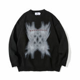 Men Sweater Printed Sweater Men's Loose round Neck Sweater