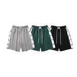 Men Shorts Summer Letter Print Stitching Casual Sports Pants