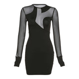 Music Festivals Rave Outfits Dress Winter Women's Clothing Fashion round-Neck Long-Sleeved Dress