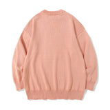 Men Sweater Cartoon Rabbit Embroidered Knitwear Men's Street Trend round Neck Sweater Pullover