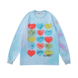Man Fall Outfits Heart Printing Long-Sleeved T-shirt Men's Top Printed T-shirt Autumn