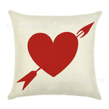 Valentine's Day Pillow Covers 4 Piece Random Styles Together, Home Decoration Red Letter Office Waist Cushion Cover