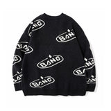 Men Sweater Letter Jacquard Sweater Coat Men's Cardigan Sweater