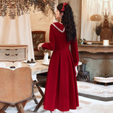 Long Sleeve Burgundy Dress Formal Autumn Red Long Sleeve Midi Dress
