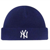 Yankee and Dogers Winter Hat Woolen Cap Women's Autumn and Winter Warm Hat Yellow Knitted Hat