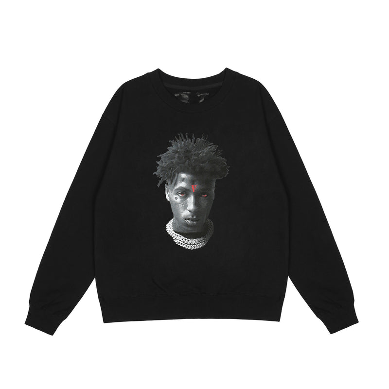 Vlone Sweatshirt Printed Crew Neck Sweatshirt Casual Loose Large V Men And Women Autumn