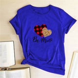 Valentine's Day T Shirts Couples Leopard Plaid Love Women's T-shirt Loose T-shirt