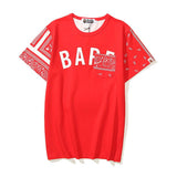 Bathing Ape T Shirt Summer Color Block Printing Fashion Short Sleeve T-shirt