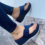 Women Open Toe Sandals Flats Summer Flat Heel Beach Low-Top Slippers
