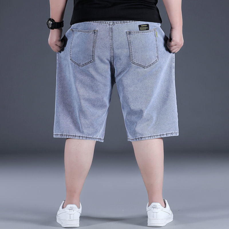 Men Denim Shorts plus Size Denim Shorts Men's Summer Loose Trendy plus Size