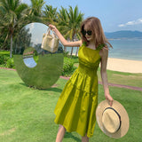 Emerald Green Dress Avocado Green Mori Strap