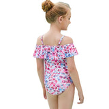 Children Swimsuit One-Piece Children's Ruffled Spaghetti Straps Bikini Swimsuit