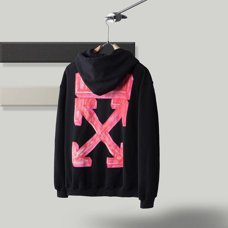 Off White Hoodie With Arrow Print Plus Size Casual And Comfortable Sweater Men'S Cotton Owt