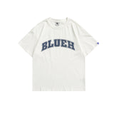 Men T Shitrs Solid Color Letter Print Round Neck Loose