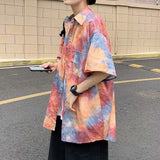 Men Shirts Tie-Short-Sleeve Shirt Half Sleeve