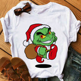Men and Women Grinch Shirt Christmas round Neck T-shirt