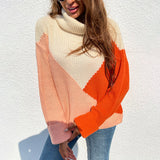 Women Pullover Knit Sweater Women's Autumn and Winter Lapel Pullover Sweater
