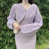 MIDI Mauve Cocktail Dress Fall/Winter Elegant V-neck Vest Dress for Women