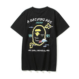 Bathing Ape T Shirt Summer Golden Printing Men's and Women's plus Size Loose Short Sleeve