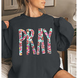 Merry and Bright Sweatshirts round Neck Long Sleeve Sweater Dazzling Color Letters Printed