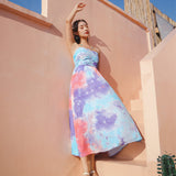 Coachella Music Festival Outfits A- line Tube Top Dress Vacation Beach Dress
