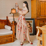 Coachella Music Festival Outfits Floral Fairy Dress Vacation Sling Long Dress