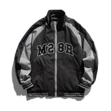Man Fall Outfis Autumn Street Hip-Hop Contrast Color Stand-up Collar Jacket Boys Letter Embroidered Coat