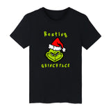 Men and Women Grinch Shirt Christmas Grinch Printed Loose Short Sleeve T-shirt