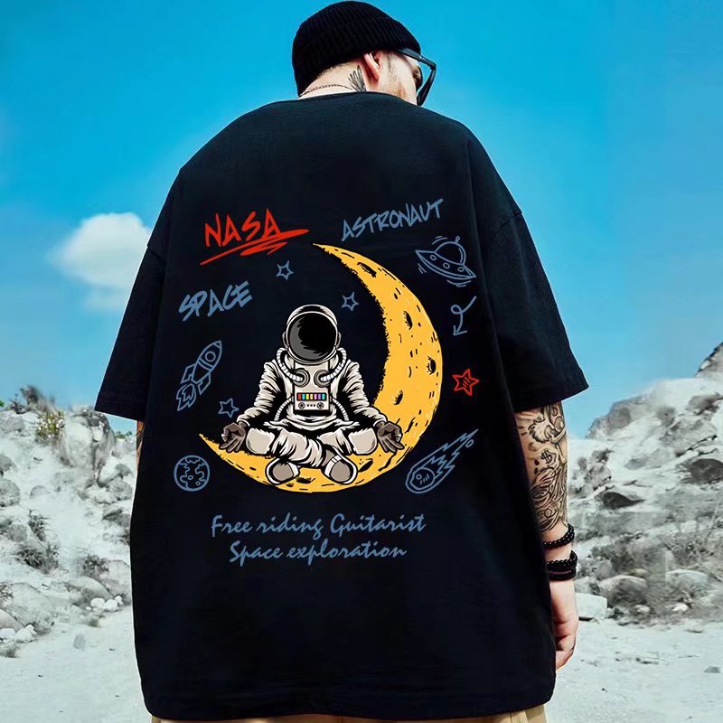 Men T-Shirts Skull Pattern Print Loose