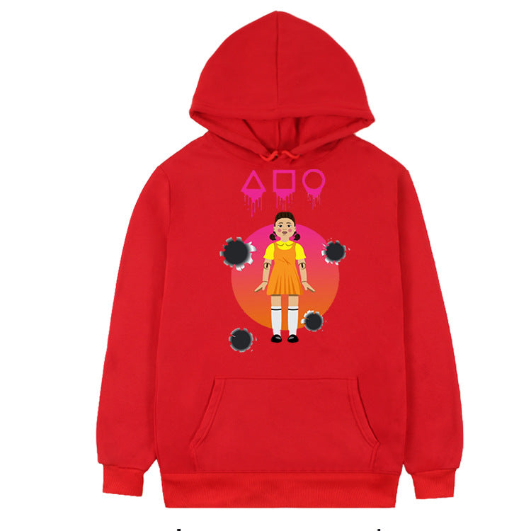 Squid Game Costume Autumn and Winter Men's and Women's Casual Loose Hooded Sweater