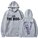 Pop Smoke Hoodies Rose Print Loose Hooded Fleece Padded Coat