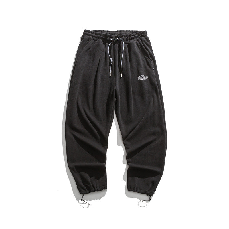 Man Fall Outfis Autumn Vintage Paisley Stitching Sports Pants Men Loose Street Ankle Banded Pants