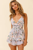 Coachella Music Festival Outfits Summer Floral Digital Printing V-neck Brace Sexy Women Clothing
