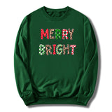 Merry and Bright Sweatshirts Christmas Leopard Print Merry and Bright Printed Crew Neck Sweatshirt