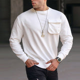 Men Sweats Man Fall Outfits Autumn Men's Shirt round Neck Pullover Loose Solid Color Men's Sweater
